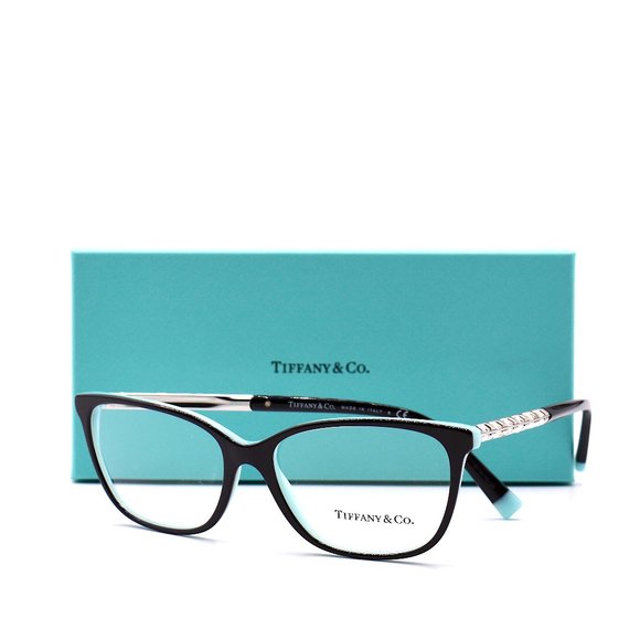 NEW TIFFANY&CO TF2215B 8055 BLACK ON TIFFANY BLUE EYEGLASSES FRAME - Picture 11 of 15